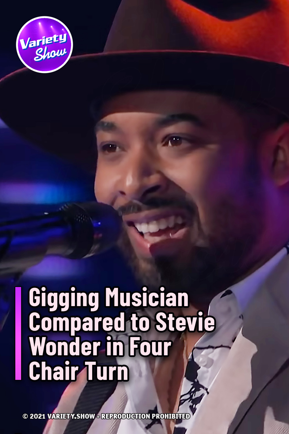 Gigging Musician Compared to Stevie Wonder in Four Chair Turn