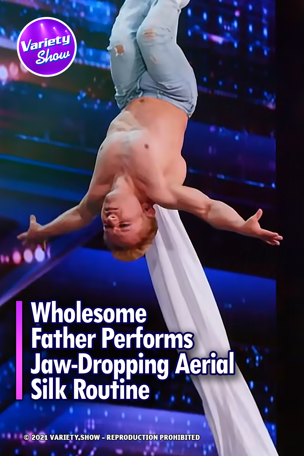 Wholesome Father Performs Jaw-Dropping Aerial Silk Routine