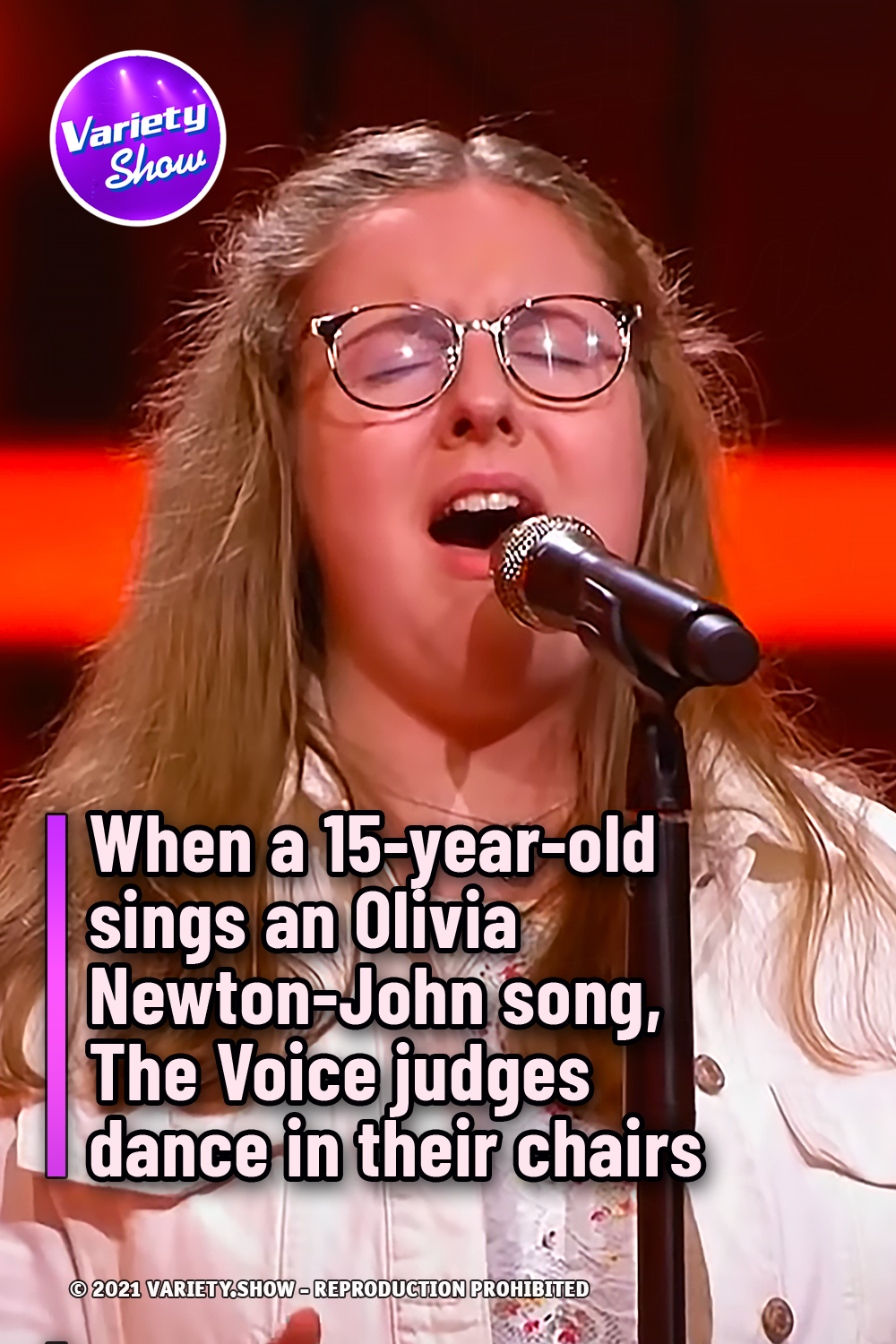 When a 15-year-old sings an Olivia Newton-John song, The Voice judges dance in their chairs