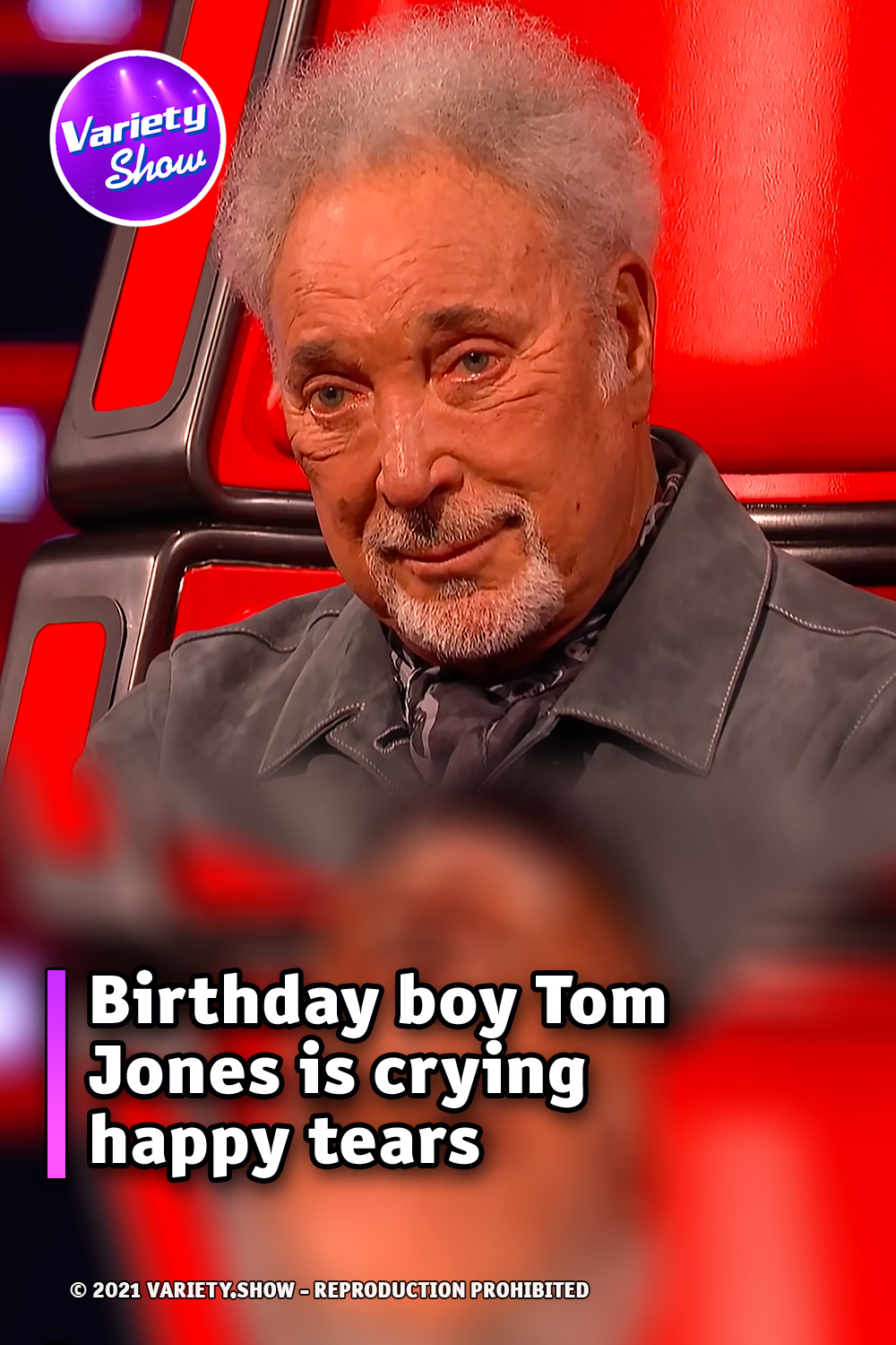 Birthday boy Tom Jones is crying happy tears