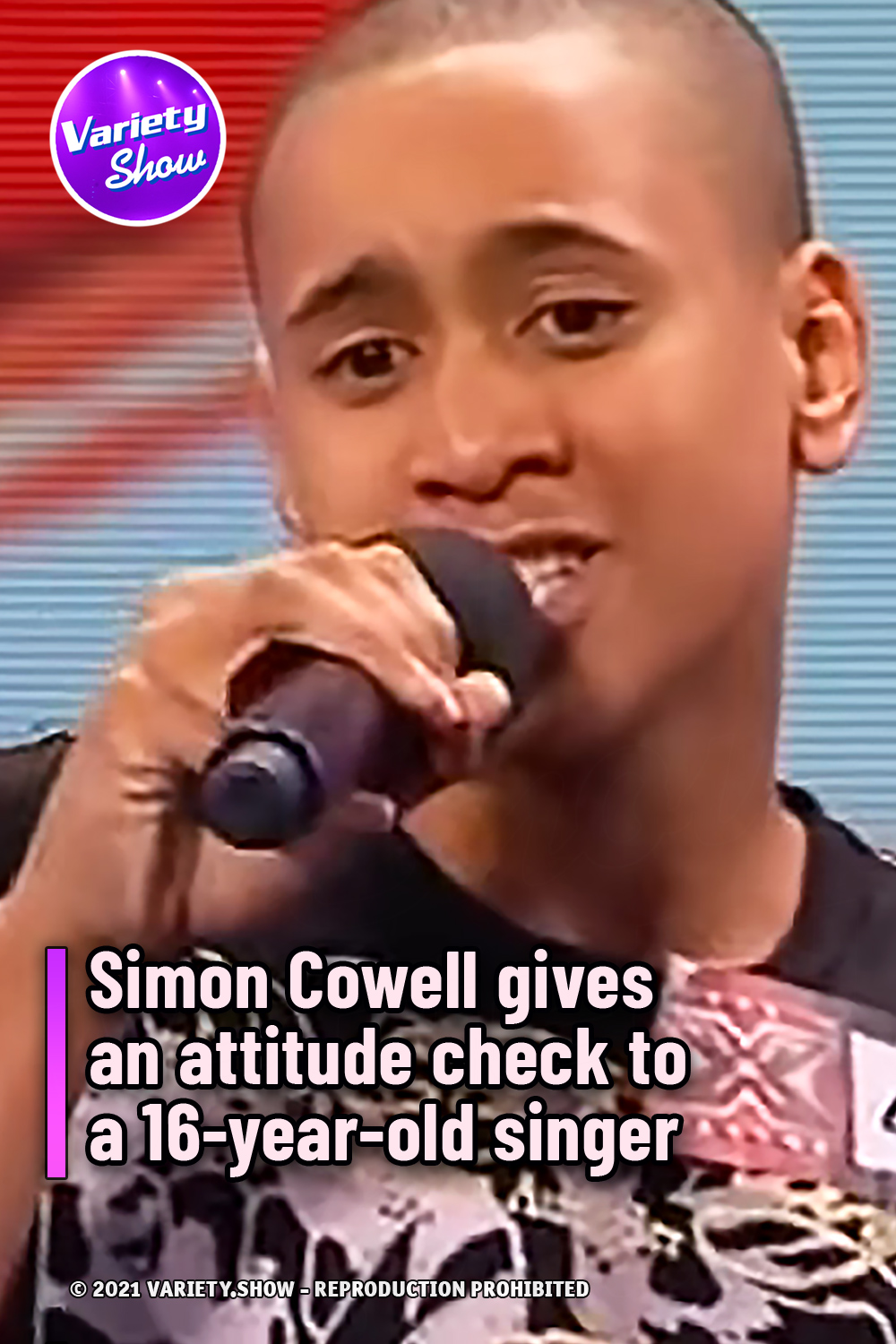 Simon Cowell gives an attitude check to a 16-year-old singer