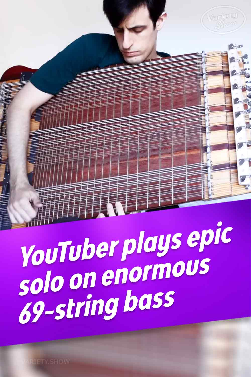 YouTuber plays epic solo on enormous 69-string bass
